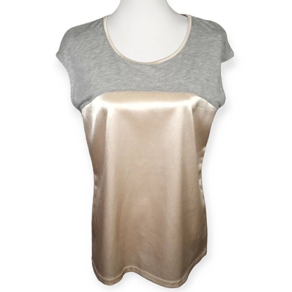 DAISY FUENTES GRAY & METALLIC GOLD TOP SZ.M NWT